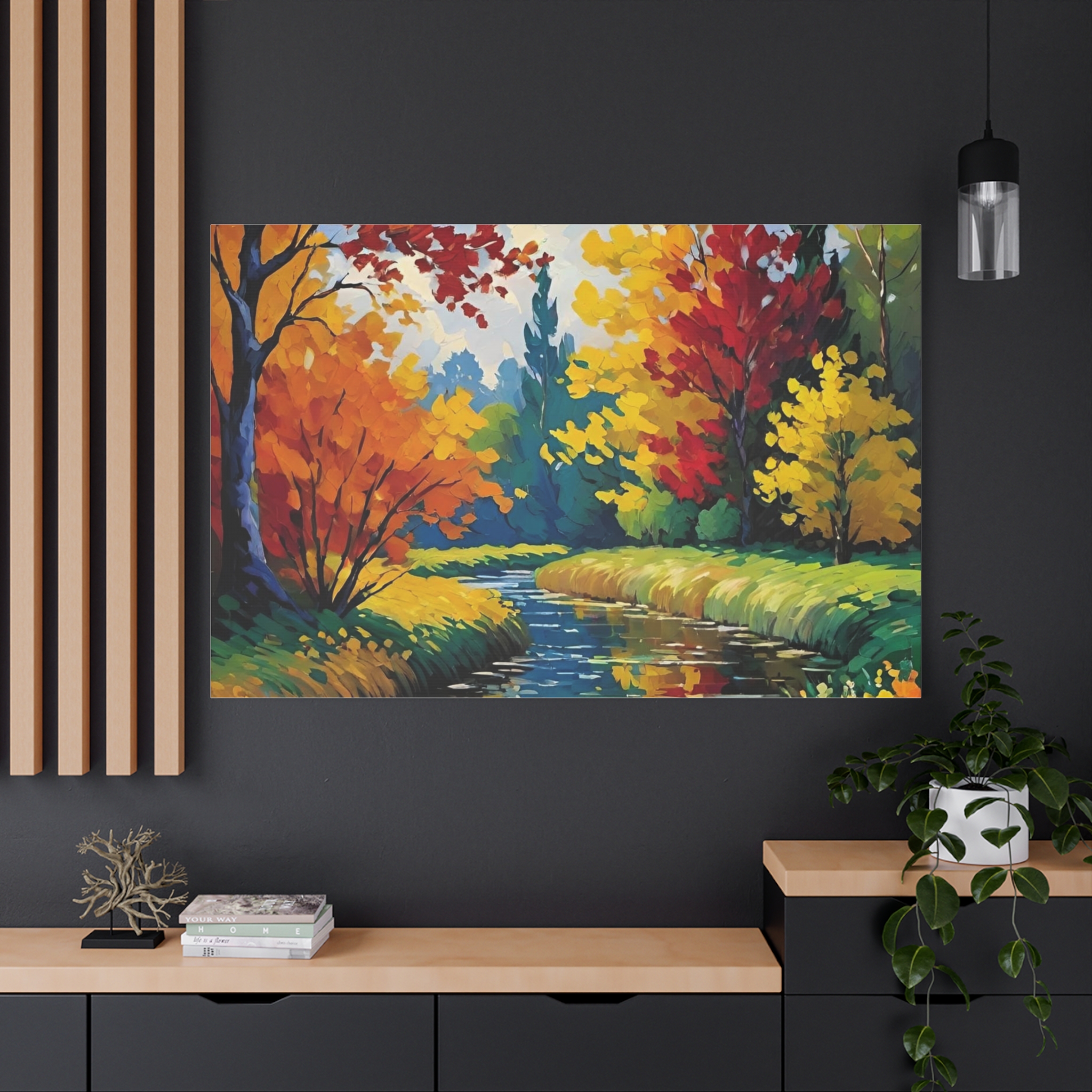 Autumn River Landscape Canvas — Stretched Matte Wall Art - Image 8