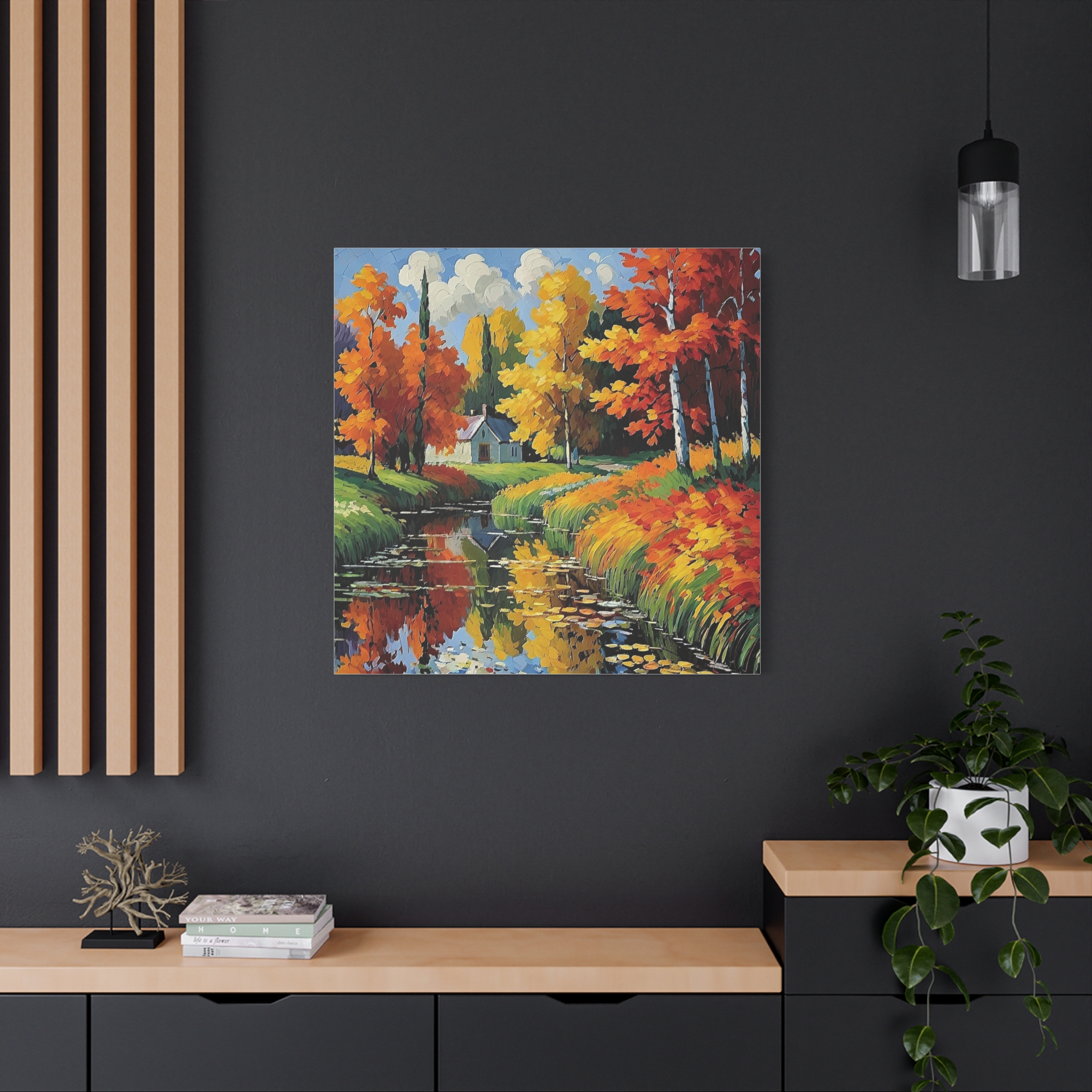 Autumn Reflection Canvas Wall Art — Matte Stretched Landscape Print - Image 7