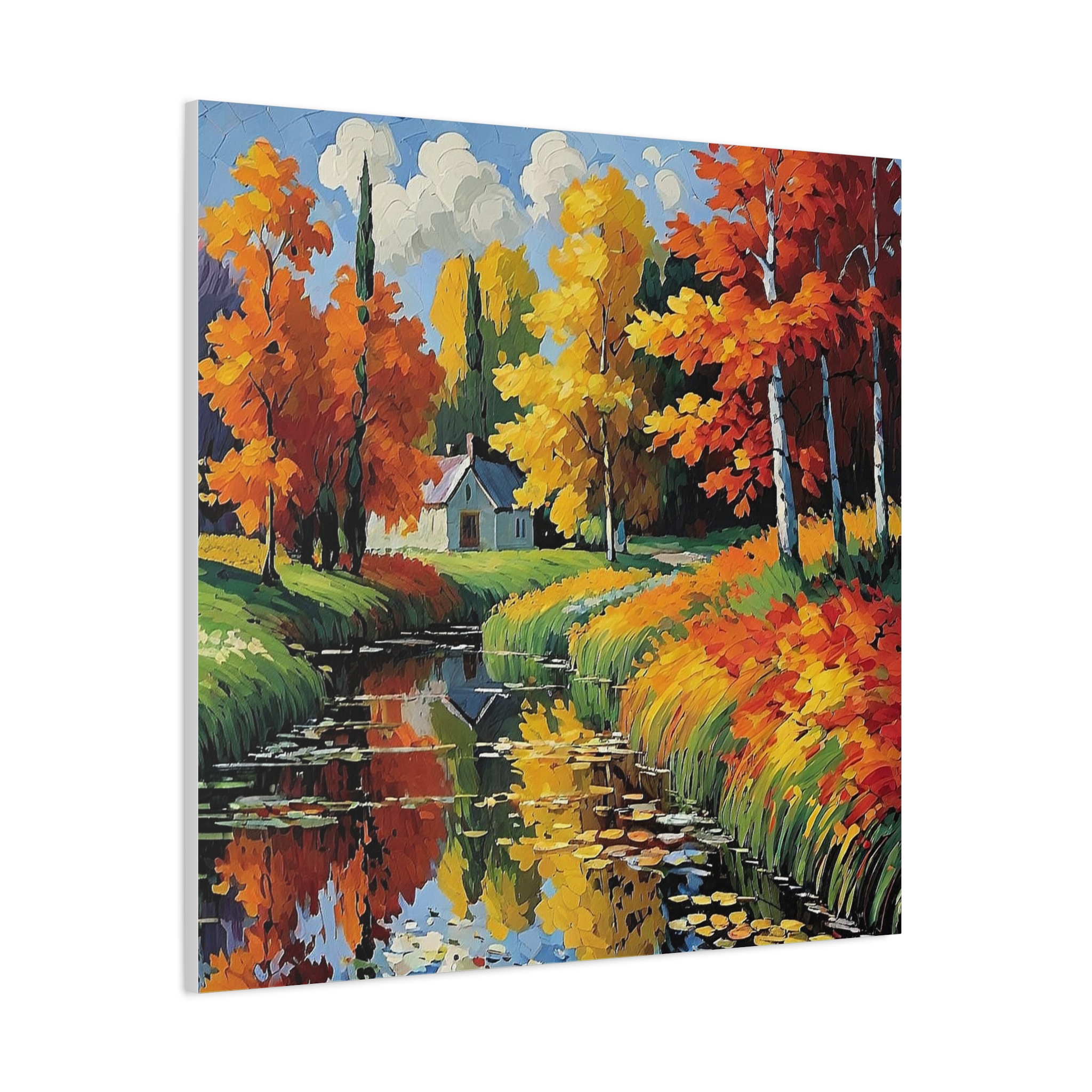 Autumn Reflection Canvas Wall Art — Matte Stretched Landscape Print - Image 5