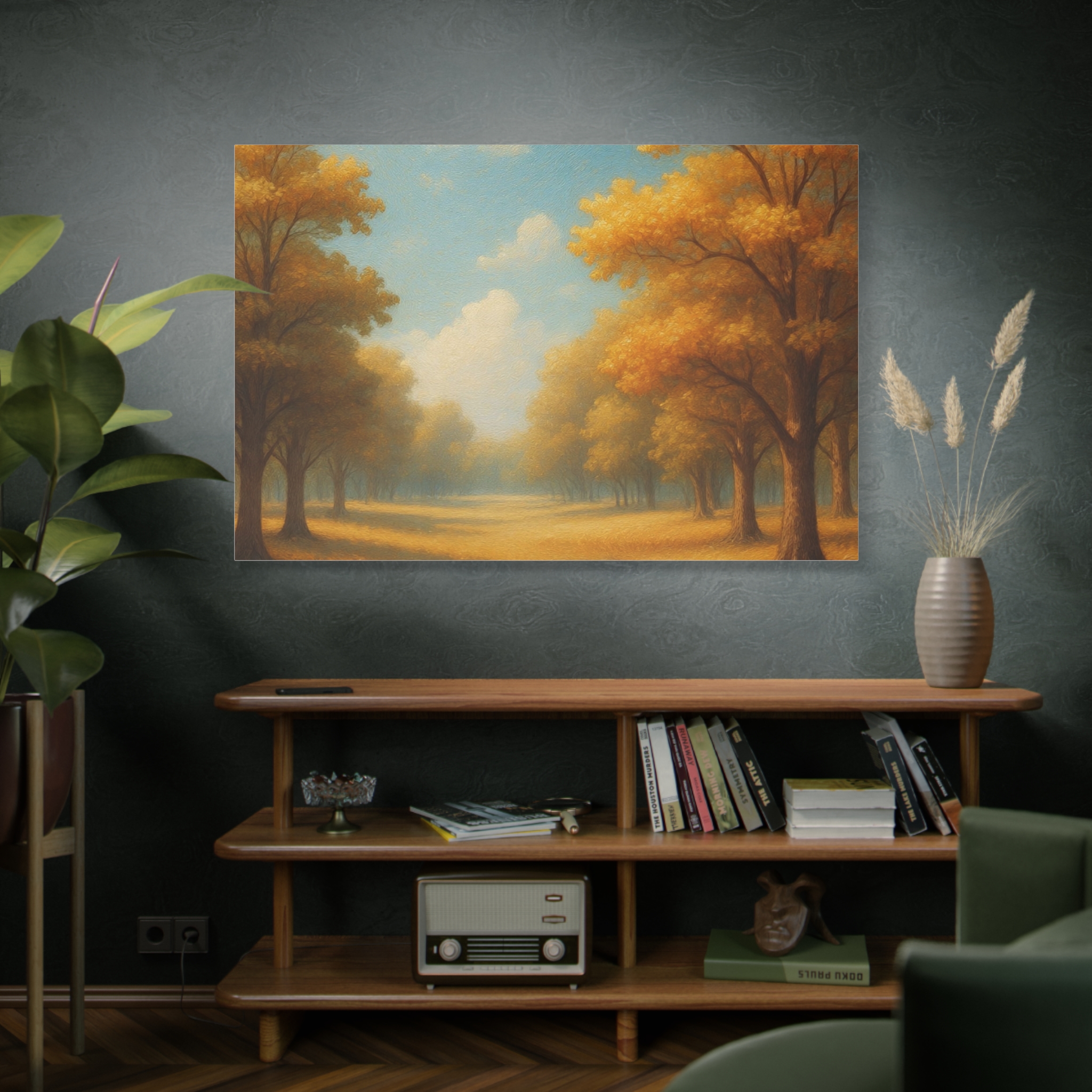 Autumn Meadow Canvas Wall Art — Golden Trees Landscape Painting - Image 10