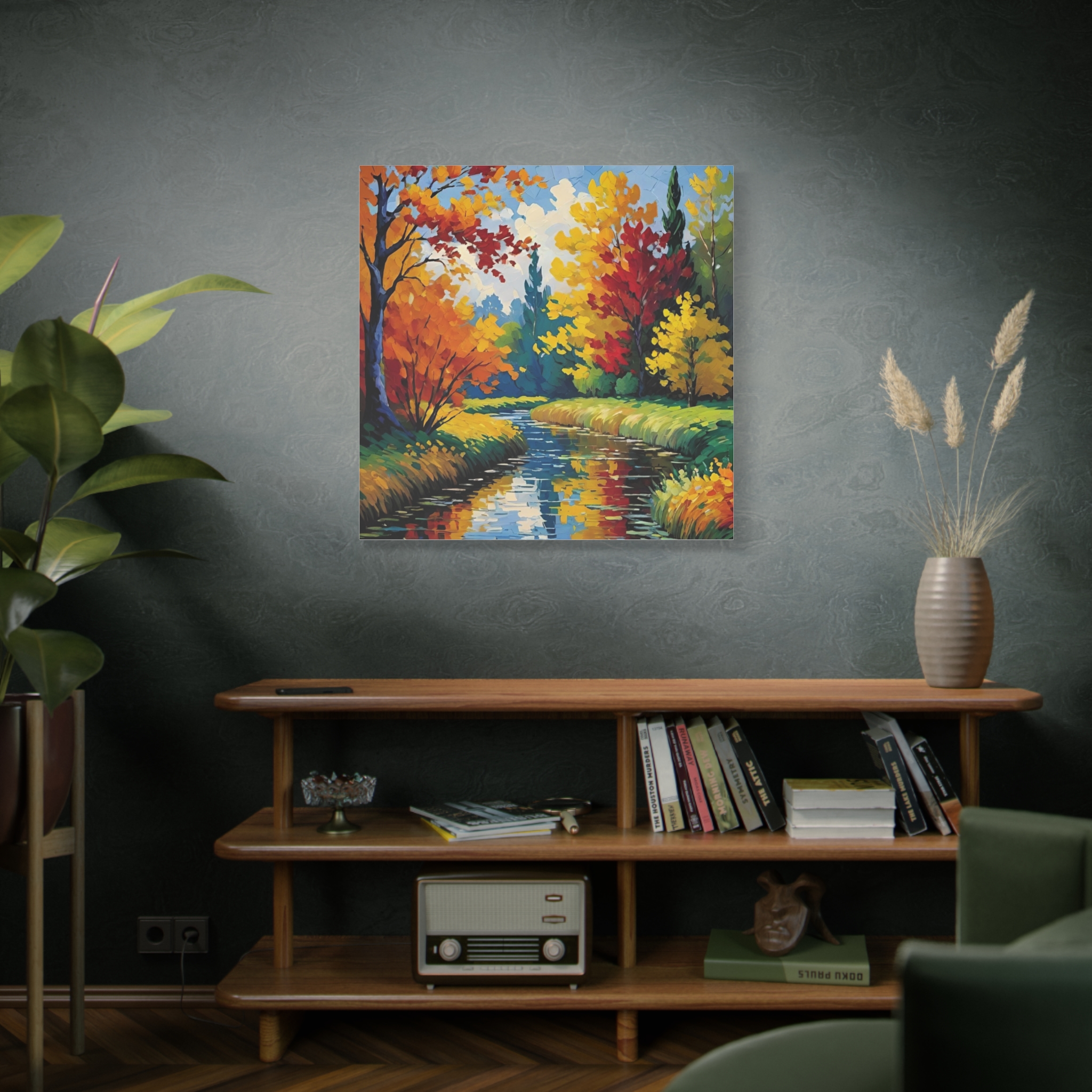 Autumn River Landscape Canvas — Stretched Matte Wall Art - Image 9