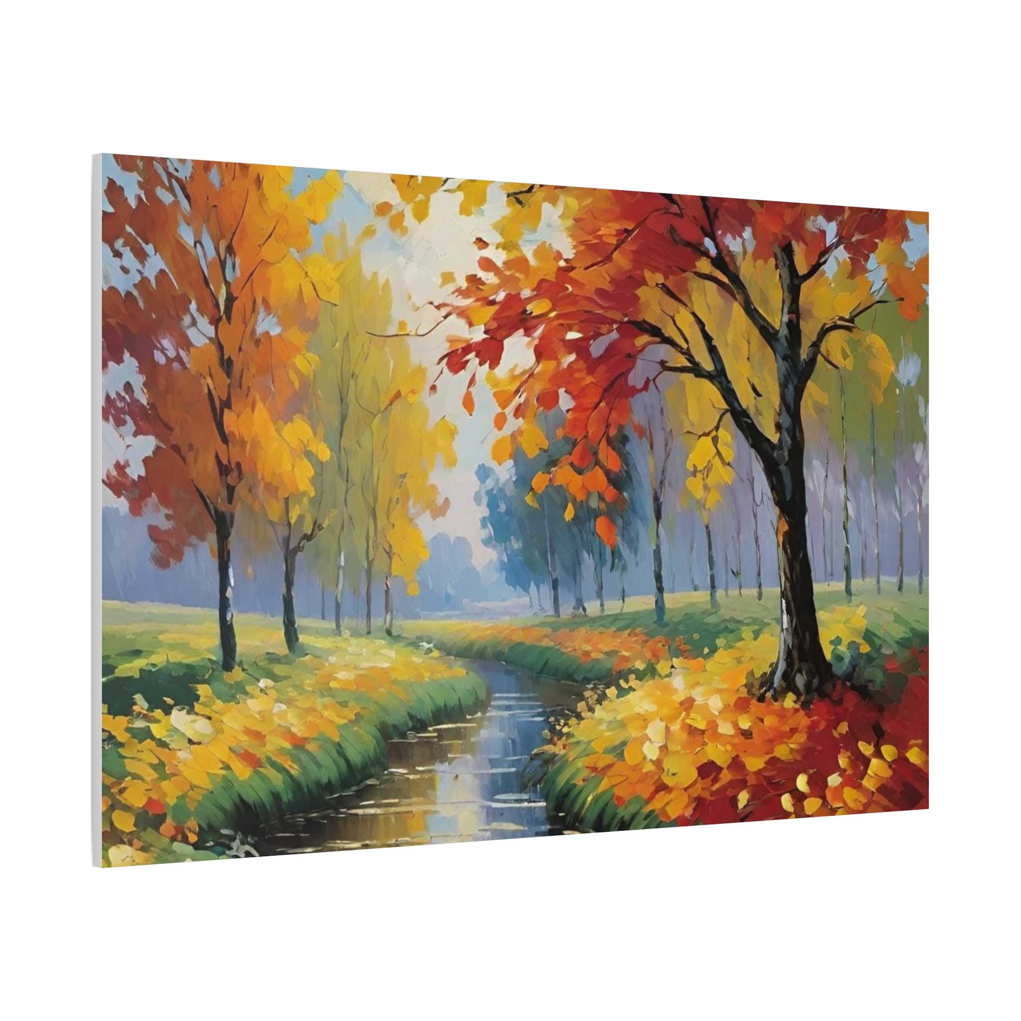 Autumn River Landscape Canvas Print — Stretched Matte Wall Art - Image 6