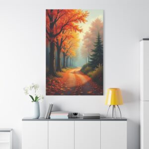Autumn Forest Path Matte Canvas Wall Art – Stretched 1.25"