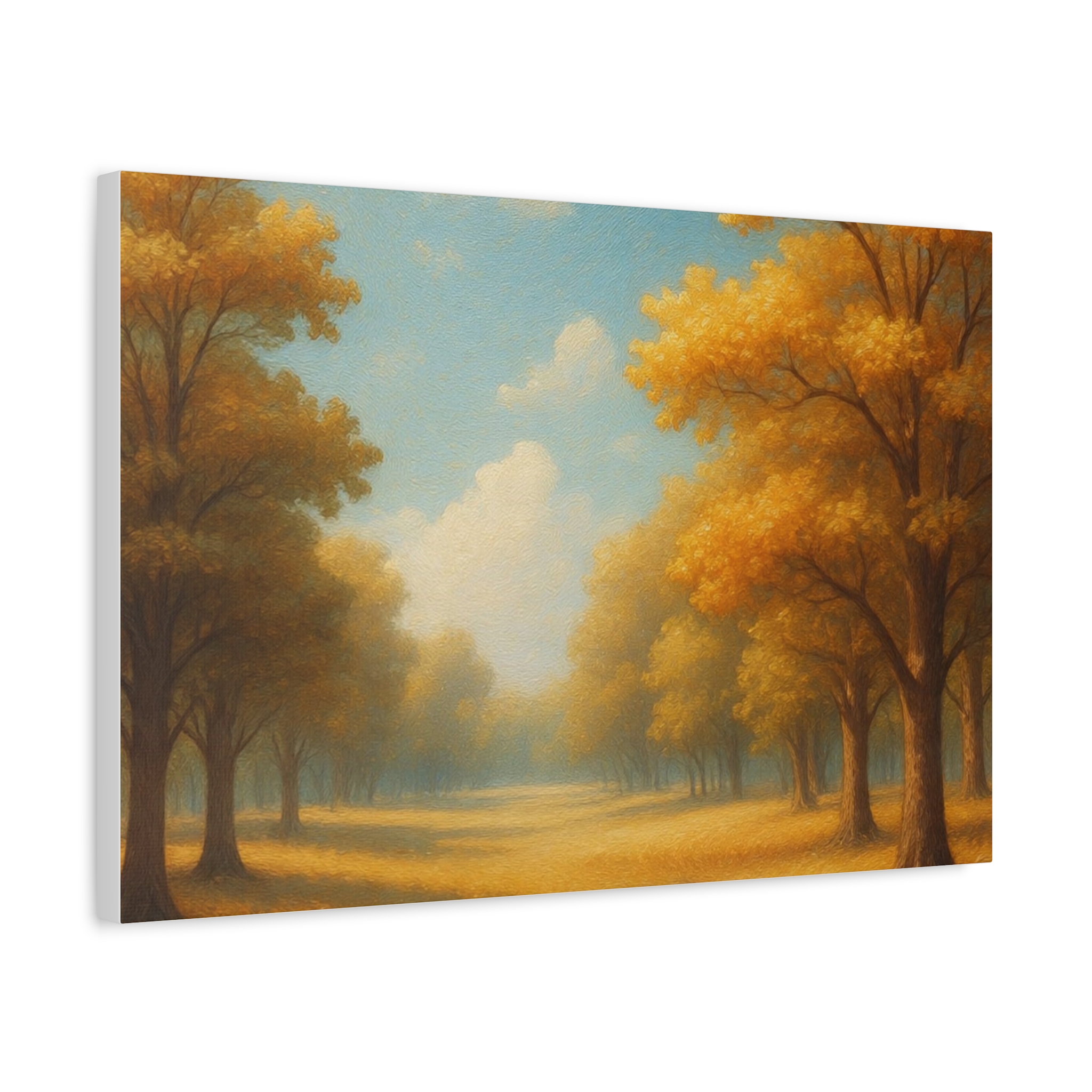 Autumn Meadow Canvas Wall Art — Golden Trees Landscape Painting - Image 6