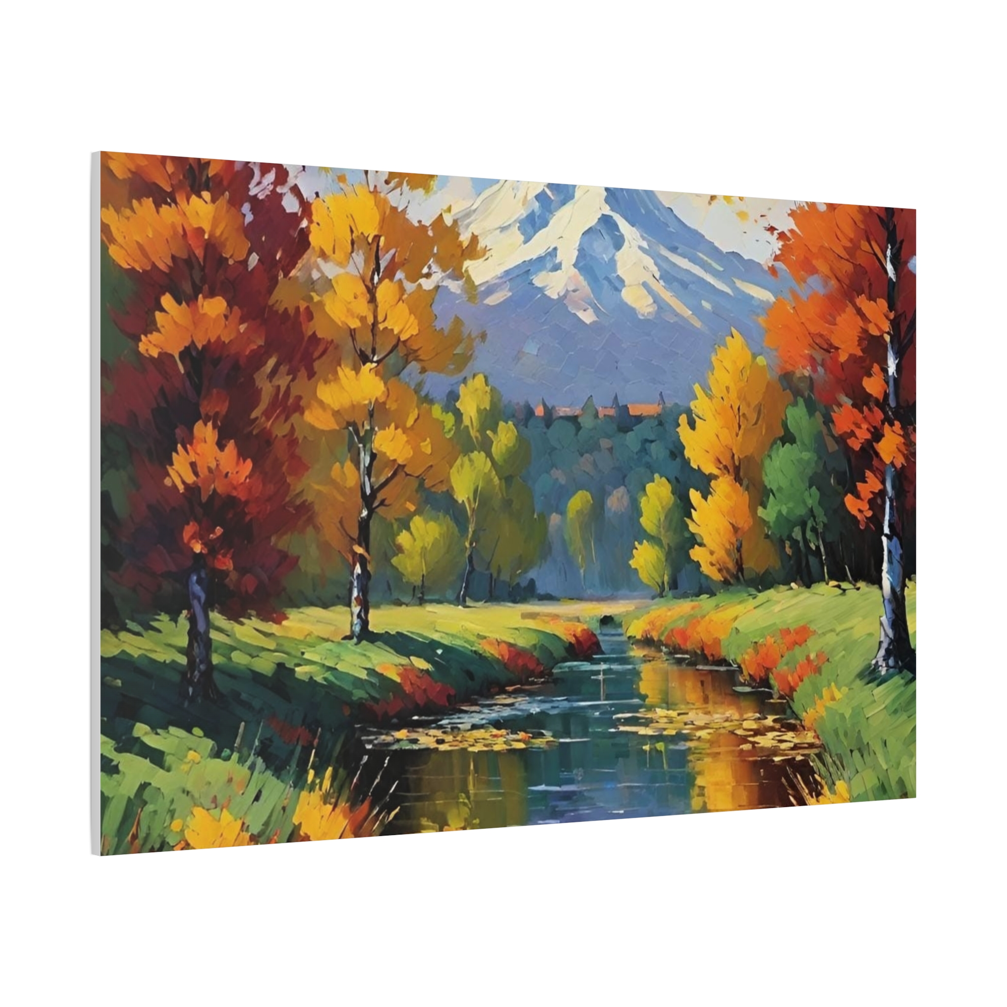 Autumn River Mountain Matte Canvas Wall Art — Stretched Landscape Print - Image 6