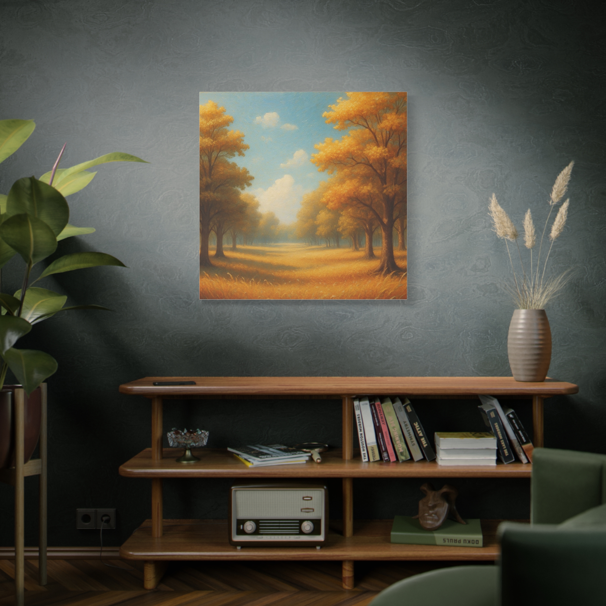 Autumn Meadow Canvas Wall Art — Golden Trees Landscape Painting - Image 9