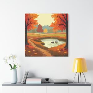 Autumn Pond Canvas Print — Fall Landscape Wall Art